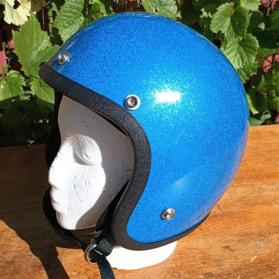 buy motorcycle helmet vintage minnesota Vintage Helmet - Blue Sparkle - NORCON, St. Paul, MN