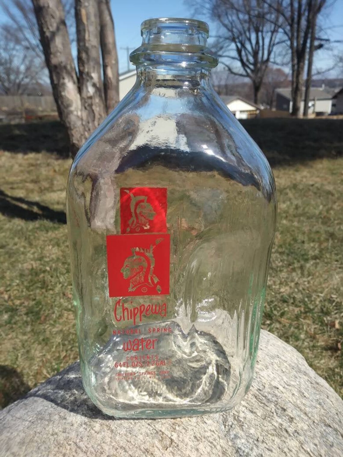 Chippewa Falls Spring Water Bottle Red Logo Etsy