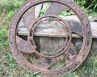 Vintage Round Decorative Heating Grate - Cast Iron - Adams Company, Dubuque, Iowa