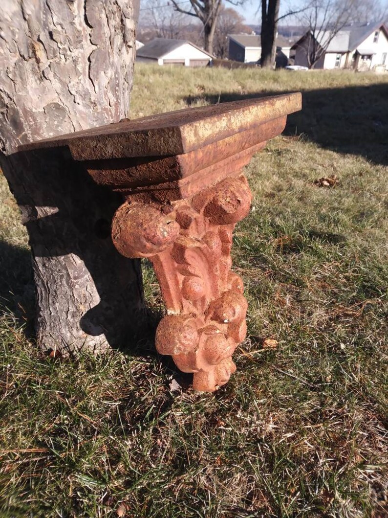 Large Decorative Cast Iron Wall Shelf Architectural Salvage Etsy