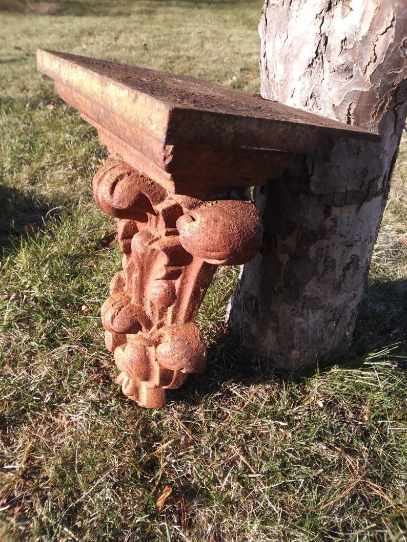 Large Decorative Cast Iron Wall Shelf Architectural Salvage Etsy