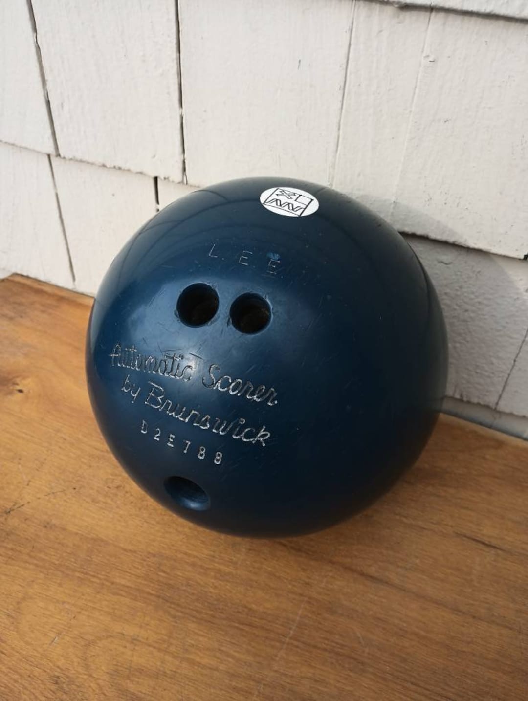 Vintage Dark Blue Bowling Ball Brunswick Automatic Scorer Belonged to