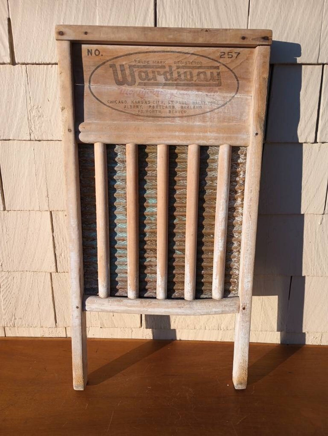 Vintage Washboard Wardway Montgomery Ward Brass Etsy