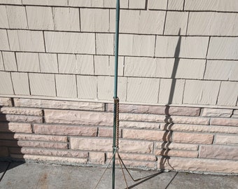 Vintage Copper Lightning Rod with Twisted Iron Base - Beautiful Green Patina