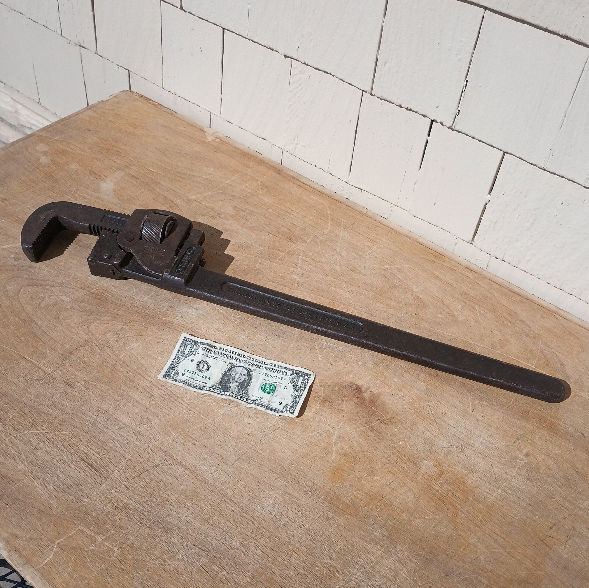Vintage Adjustable Pipe Wrench - 24 Inch - Trimont