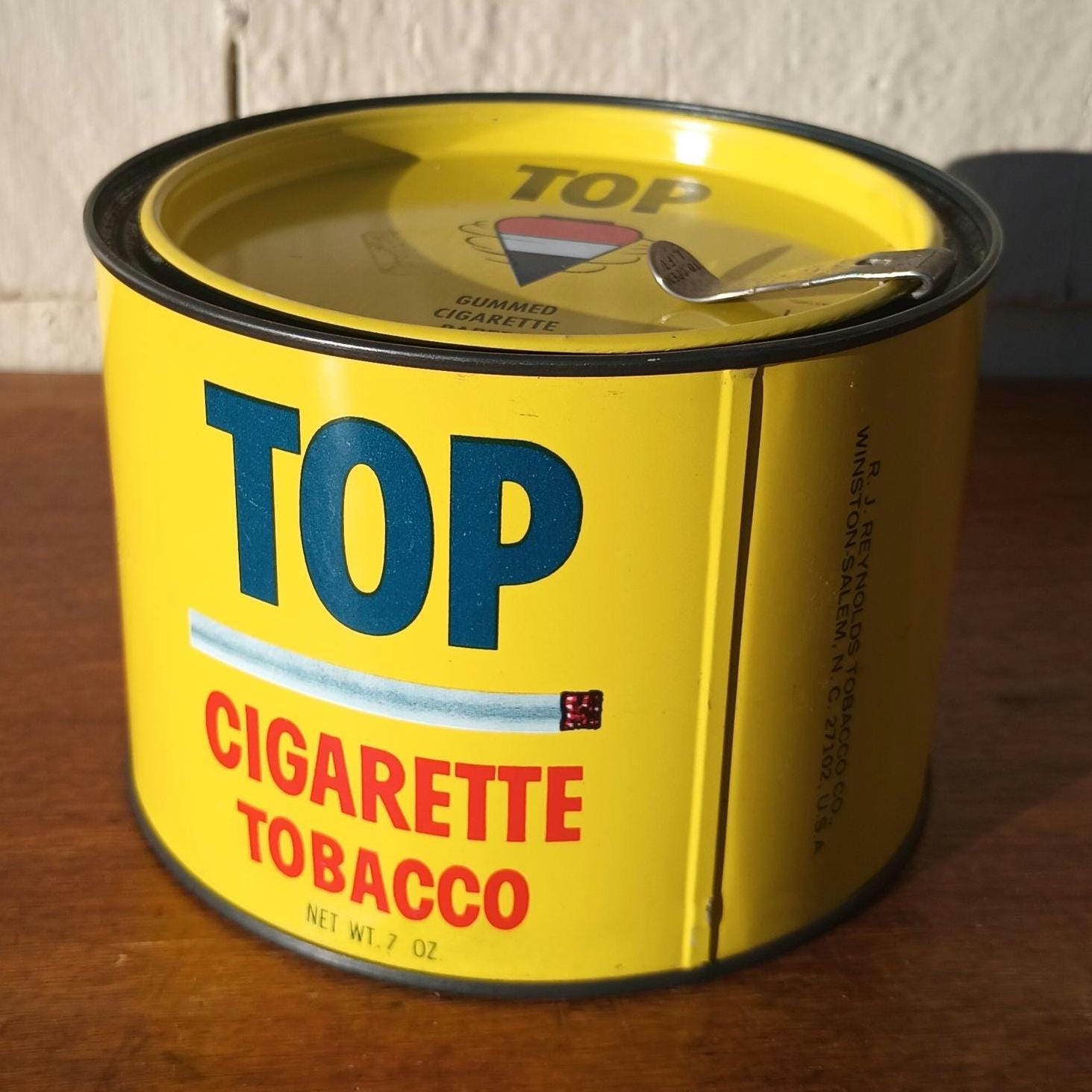 Vintage Top Cigarette Tobacco Tin (empty) - R. J. Reynolds Tobacco Co.,  Winston-salem, NC