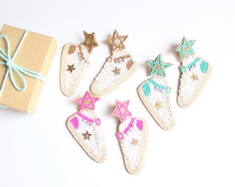 Beaded Sneaker Earrings: Fashion Jewelry Gift