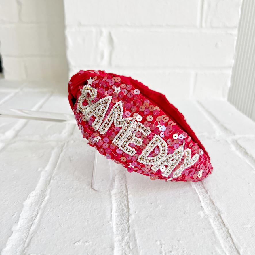Red Sequin Game Day Headband: Football Sports Headband - Etsy display picture 3