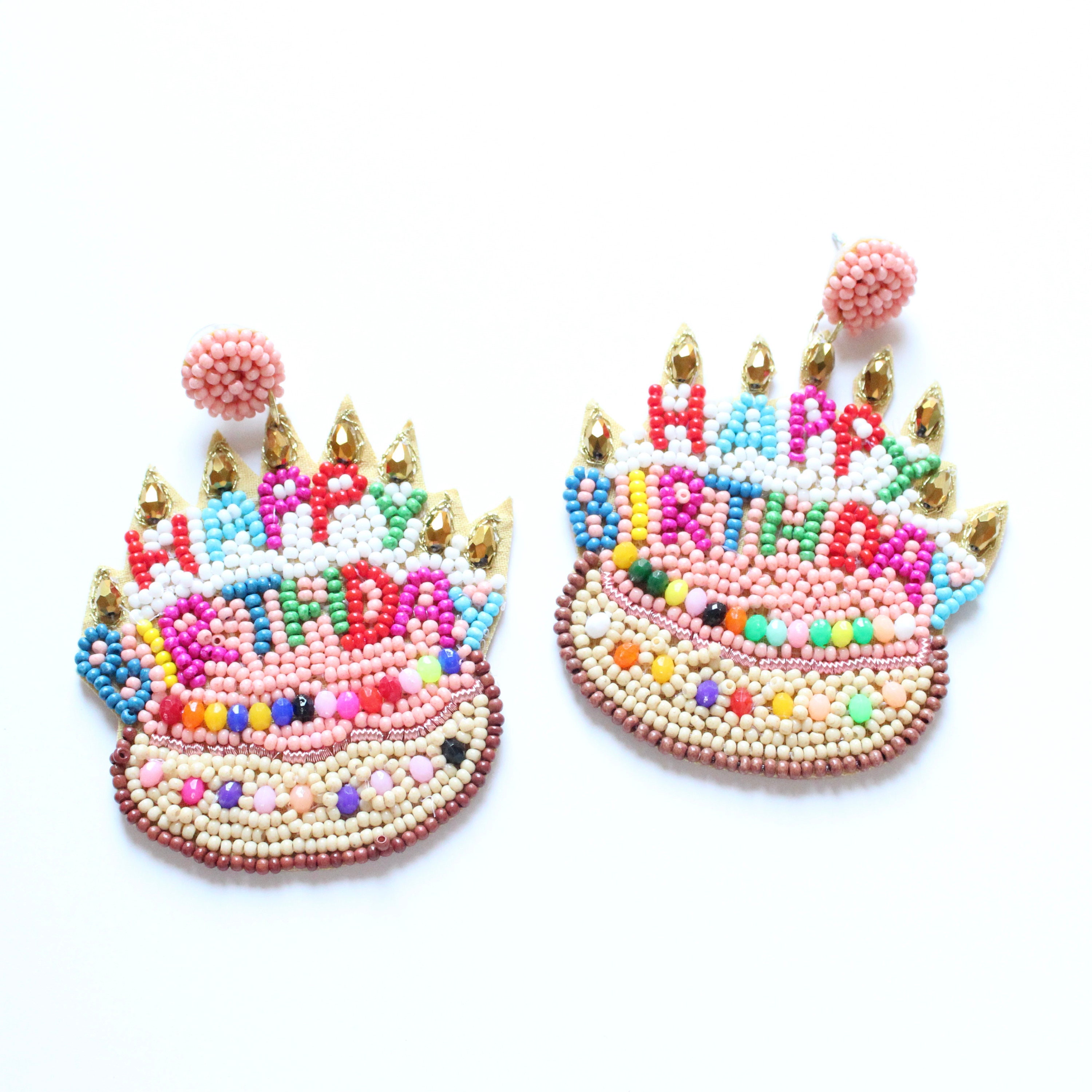 Happy Birthday Cake Earrings Birthday Earrings Birthday Etsy