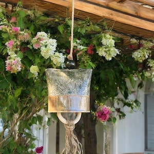 Earthly Melodies: Handcrafted Ceramic Harmony Enchanted Forest Sunflower Bell
