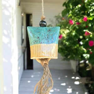 Earthly Melodies: Handcrafted Ceramic Harmony Cenote Sunflower Bell