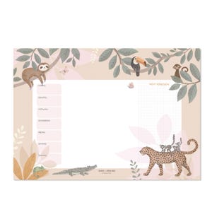 Sottomano/agenda settimanale Jungle Animals sorbetto, idea regalo per bambini