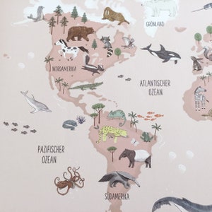 Sottomano mappa del mondo rosa lavabile Idea regalo per bambini immagine 6