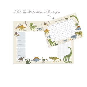 Ensemble de planificateur hebdomadaire/sous-main avec calendrier dinosaure