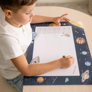 Sottomano/agenda settimanale astronauta con pianeti, idea regalo per ragazzi e ragazze, inizio scuola