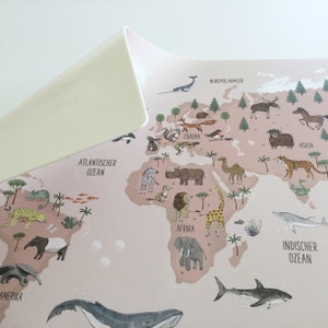 Sottomano mappa del mondo rosa lavabile Idea regalo per bambini immagine 5