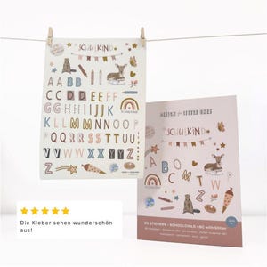 透明でパステルカラーの文字ステッカー、ピンクとゴールド、小学生へのプレゼントに最適