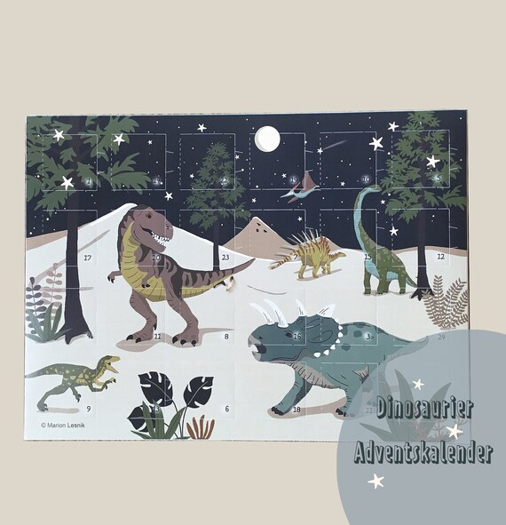 Dino Advent Calendar With Doors to Fill Advent Gift Children Etsy