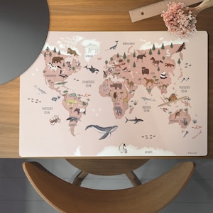 Sottomano mappa del mondo rosa lavabile Idea regalo per bambini immagine 9