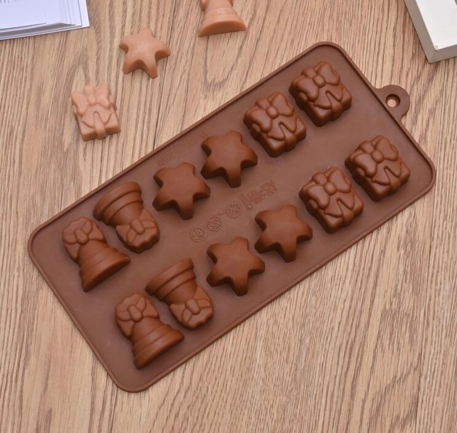 Mini Christmas wax melt mould chocolate mould Etsy