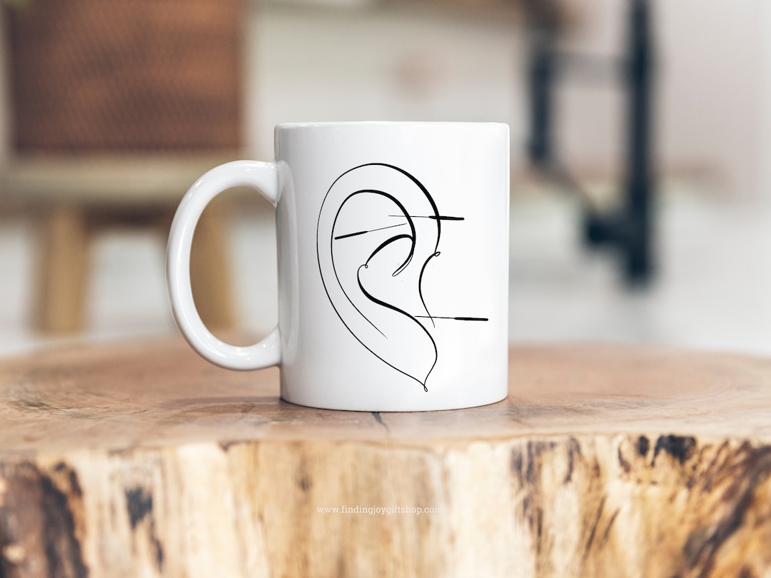 Ear Acupuncture Line Art Mug Auricular Acupuncture Mug Acupuncturist ...