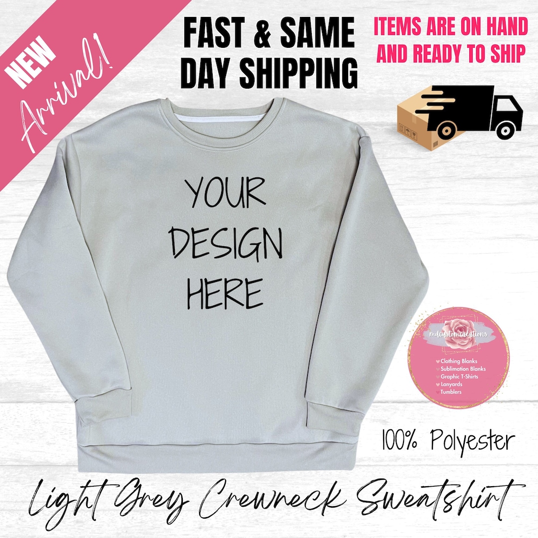 Sublimation BLANKS Crewneck Sweatshirts 100 Polyester Cottonlike Feel