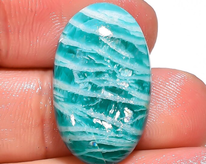 Amazonite Oval Shape Cabochon Loose Gemstone,Handmade Amazonite Loose Gemstone,Top Quality For Making Jewelry DS-2575 15.50 Ct !!