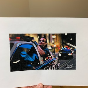 The Joker in Cop Car Drawing Print