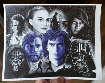 Star Wars Colored Pencil Drawing Art Print - Etsy