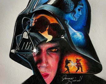 Star Wars Buntstift Zeichnung- Kunstdruck