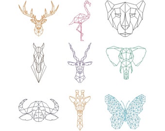 Geometrical animal, polygon animal, digital instant download,