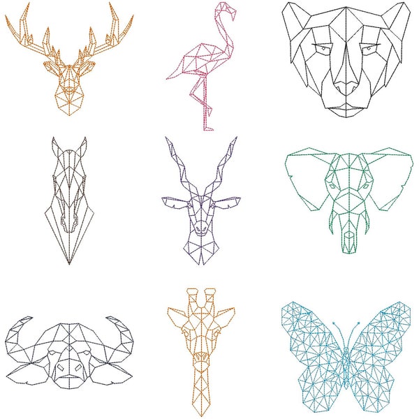 Geometrical animal, polygon animal, digital instant download,