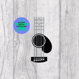 Acoustic Guitar,  Guitar Clipart, Guitar Strings, SVG & PNG, Instant Digital Download