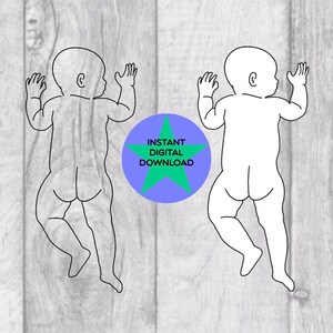 Newborn Baby Sketch On Stomach Png, Baby Png, line Art Png,  PNG, Hand Drawn High Quality, Commercial Licence, Digital Download.
