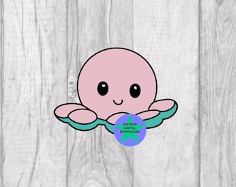 Octopus PNG, Sublimation Design (Digital Download)