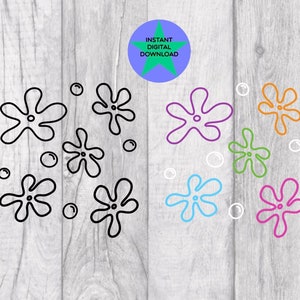 Bikini Bottom Flowers Png, Cricut  Friendly, Flower Png, Flower pattern Png, Cute Png