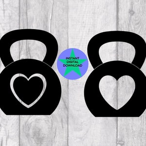 Kettlebell  Svg, Kettlebell Love Svg, Weightlifting SVG, Cricut Friendly, PNG & SVG Files, Digital Download, Commercial Licence Included!