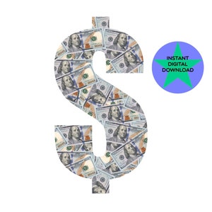 Dollar Sign Hundert Mit Dollar Scheine Design, Digitaler Download. PNG