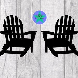 Adirondack Chairs Svg, Lake Chair Svg, Porch Chair Svg,  Silhouette, Cricut Friendly, PNG & SVGIncluded, Commercial Licence.