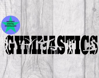 Gymnastics Knockout SVG, PNG Files (Digital Download)