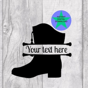 Drill Dance Boot Svg, Drill Boot Silhouette, Majorette Boot, Kickline Monogram Boot Silhouette, PNG & SVG Files, Commercial Use Included.