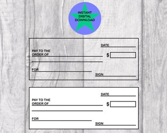 Blank Check Template, Transparent Background PNG, Cricut, Silhouette (Digital Download)