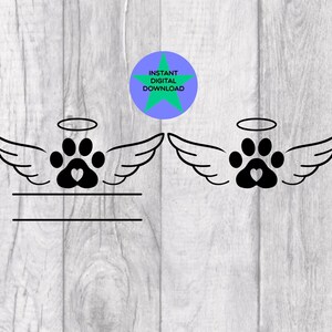 Cat Memorial Png, Cat Loss Png, Paw Print png, Angel Wings Png, Verlies van een huisdier Png, commercieel gebruik inbegrepen!