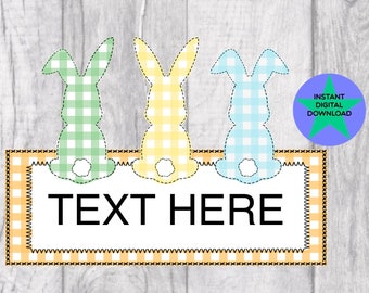 Bunny Monogram Faux Applique Design (Digital Download)