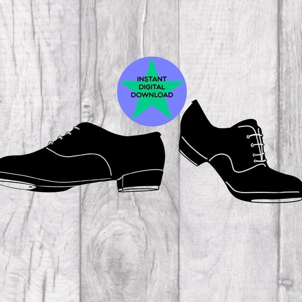 Tap Shoes SVG, Tap Shoes PNG, Tap Dancing Shoes, Shoe Clipart, Cricut Friendly, Svg & Png, Commercial  Licence Included, Digital Download.