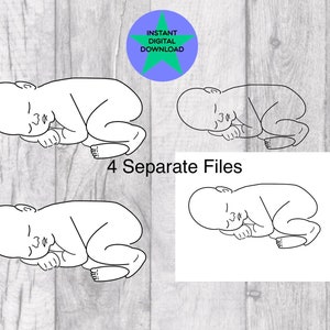 Newborn Baby Png, Sleeping baby Png, Baby Png, line art Png,  PNG, digital download.