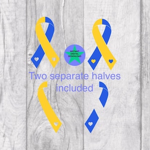 Downsyndrom Awareness Ribbon, Downsyndrom Farbband, Cricut freundlich, 4 Dateien PNG, digitaler Download, Cricut freundlich, kommerzielle Lizenz.