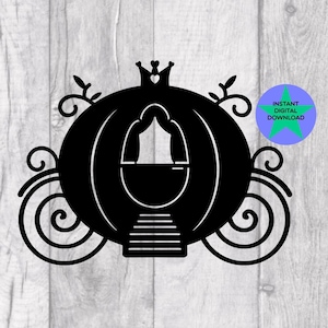 Cenerentola Coach SVG, Carrozza di Cenerentola SVG, Download istantaneo, Zucca di Cenerentola, Png e Svg, Alta qualità 300DPI, Cricut Friendly.