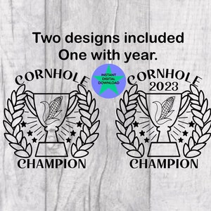 Cornhole Champion Svg, Cornhole Tournament SVG, Cricut Friendly, 4 arquivos PNG e SVG, download digital, licença comercial incluída!