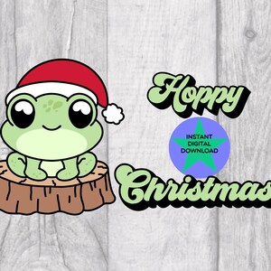 Christmas Frog SVG, Cute Green Frog Svg, Frog Sublimation Design, Commercial Use, Hand Drawn, Digital Download, Png & Svg Files 300 DPI